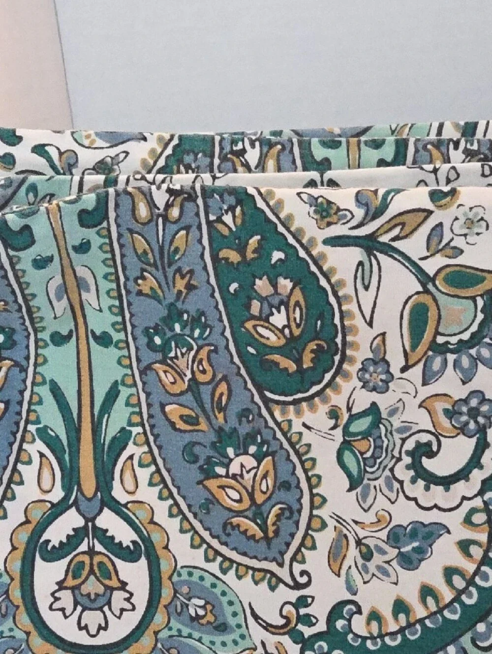 Indigo Collection Teal Blue Tan Paisley Boho Cotton Full Duvet Cover
